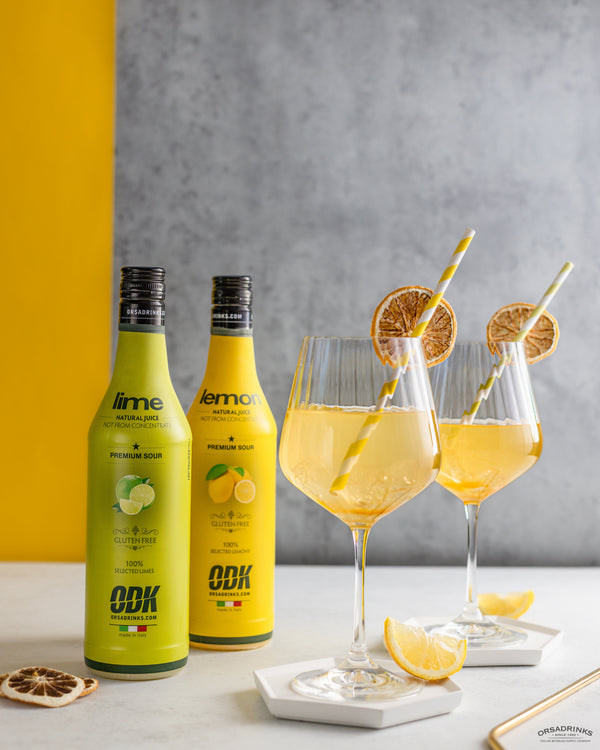 ODK Lime Juice och Citron Juice 100% från Premium Sour-serien med cocktails