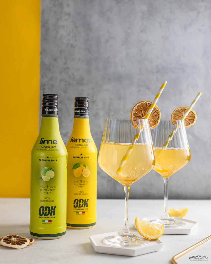 ODK Lime Juice och Citron Juice 100% från Premium Sour-serien med cocktails