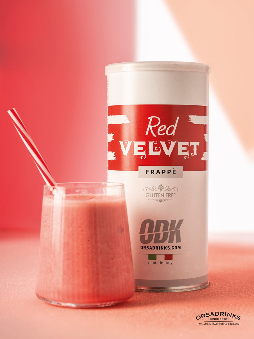 Red Velvet Frappé med ODK frappépulver